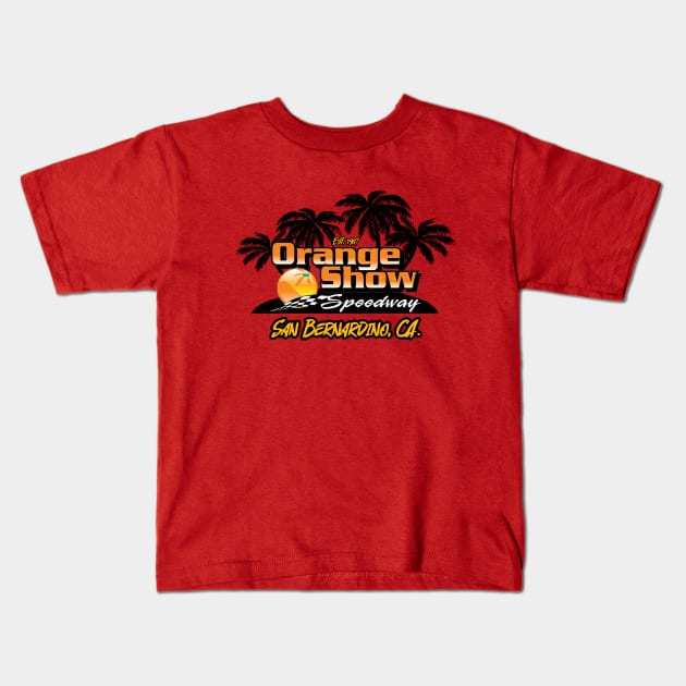 Orange Show Speedway - Palm Tree Kids T-Shirt by Orange Show Speedway